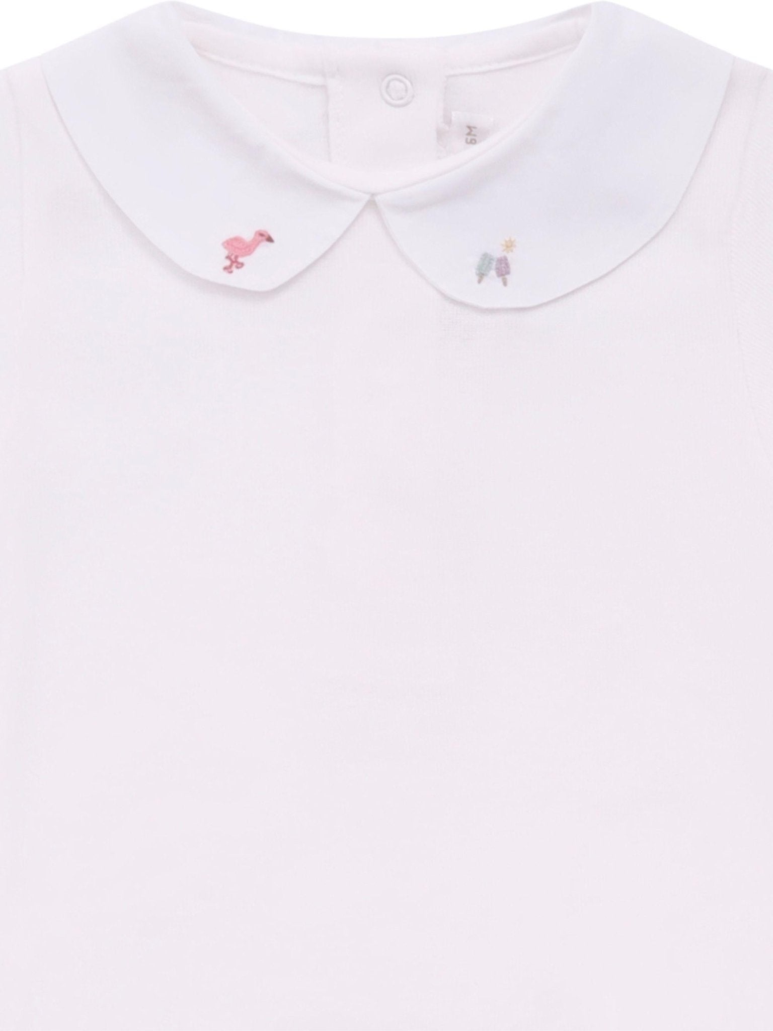 Tutina per neonati Bonpoint bianca con colletto ricamato - Rubino Kids