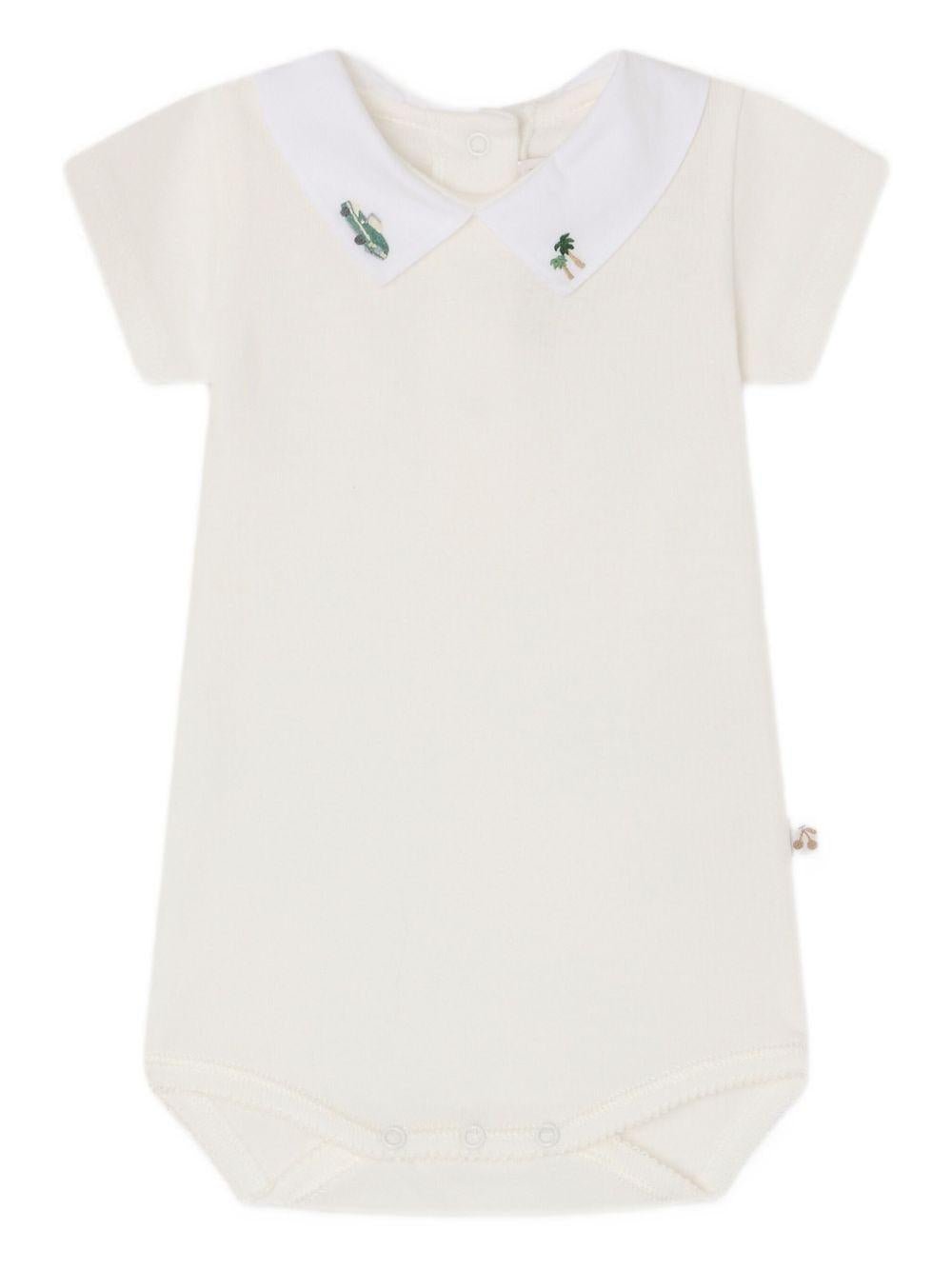 Tutina per neonati Bonpoint bianca con dettaglio ricamato - Rubino Kids