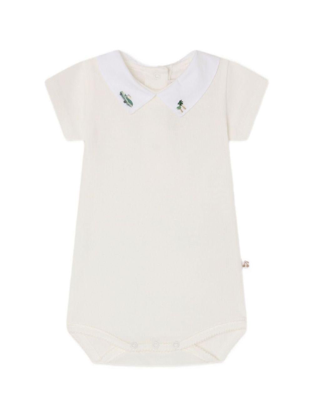 Tutina per neonati Bonpoint bianca con dettaglio ricamato - Rubino Kids