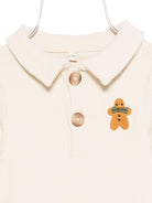 Tutina per neonati Donsje beige con ricamo biscotto sul davanti - Rubino Kids