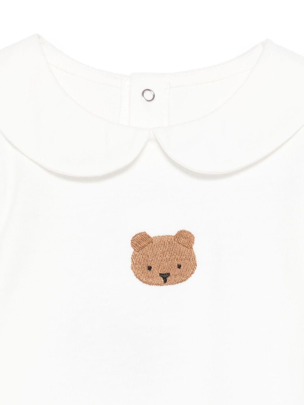 Tutina per neonati Donsje bianca con ricamo orso - Rubino Kids