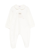 Tutina per neonati Il Gufo bianca con ricamo Foca sul davanti - Rubino Kids