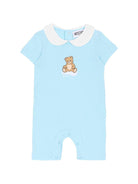 Tutina per neonati Moschino Kids azzurra con stampa Teddy Bear su nuvola - Rubino Kids