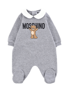 Tutina per neonati Moschino Kids grigio in cotone con stampa teddy - Rubino Kids