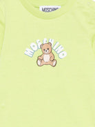 Tutina per neonati Moschino Kids verde con Teddy Bear sul davanti - Rubino Kids