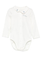 Tutina per neonati Petit Bateau bianca con colletto alla Peter Pan - Rubino Kids