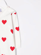 Tutina per neonati Petit Bateau bianca con stampa cuori all - over - Rubino Kids