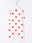Tutina per neonati Petit Bateau bianca con stampa cuori all - over - Rubino Kids