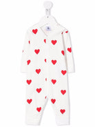 Tutina per neonati Petit Bateau bianca con stampa cuori all - over - Rubino Kids