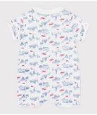 Tutina per neonati Petit Bateau bianco con fantasia grafica all - over - Rubino Kids