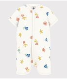 Tutina per neonati Petit Bateau bianco con stampa grafica all - over - Rubino Kids