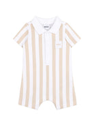 Tutina per neonato Boss Kids beige con motivo a righe verticali - Rubino Kids