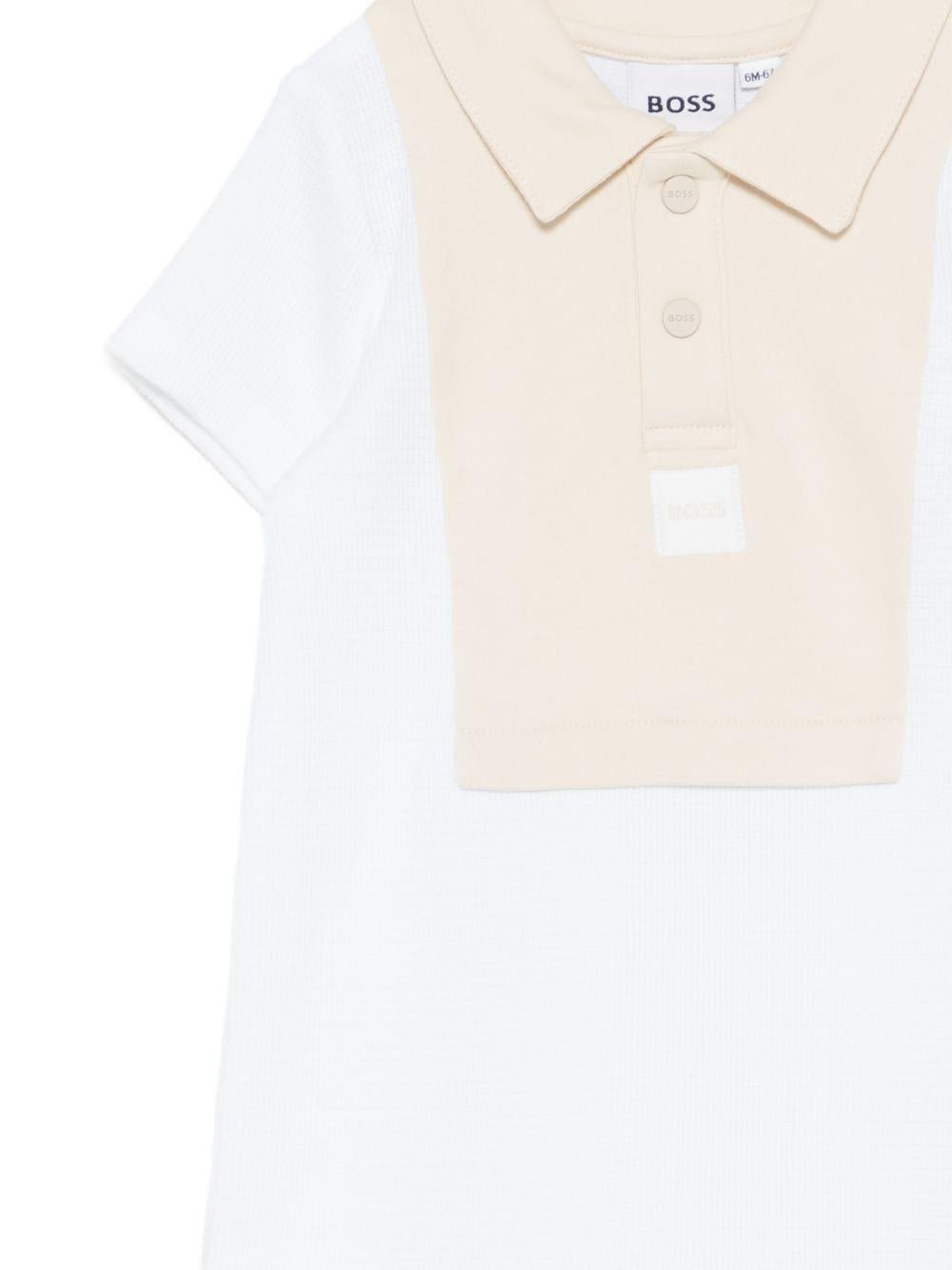 Tutina per neonato Boss Kids bianca con colletto polo - Rubino Kids
