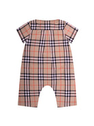 Tutina per neonato Burberry Kids beige a quadri - Rubino Kids
