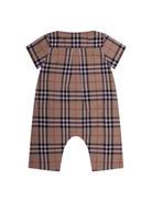 Tutina per neonato Burberry Kids beige a quadri - Rubino Kids