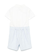 Tutina per neonato Fendi Kids bianco e azzurro con motivo logo a rilievo - Rubino Kids