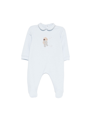 The Owl baby's blue onesie with Peter Pan collar