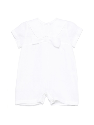 JESURUM BABY Edoardo white baby romper with bow detail