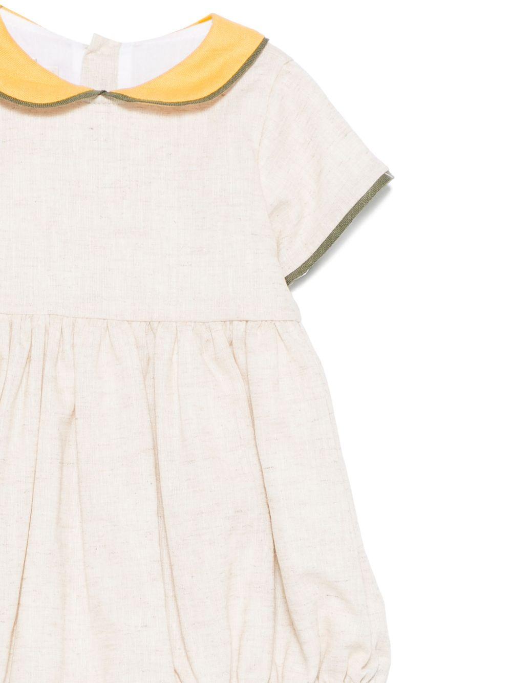 Tutina per neonato La Stupenderia beige con colletto a contrasto - Rubino Kids