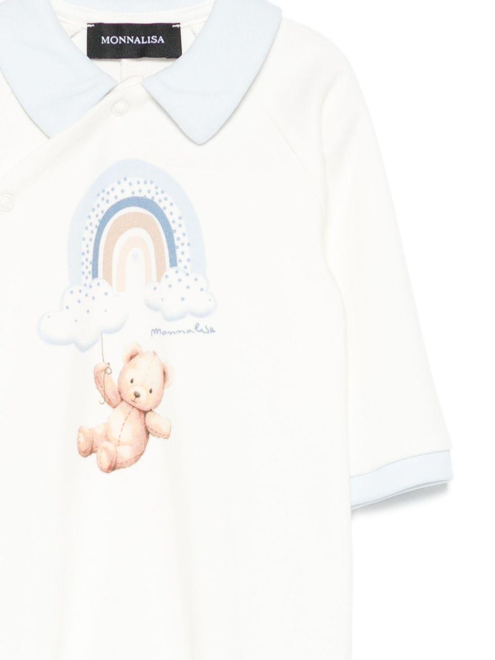 Tutina per neonato Monnalisa bianco con stampa orsetto - Rubino Kids