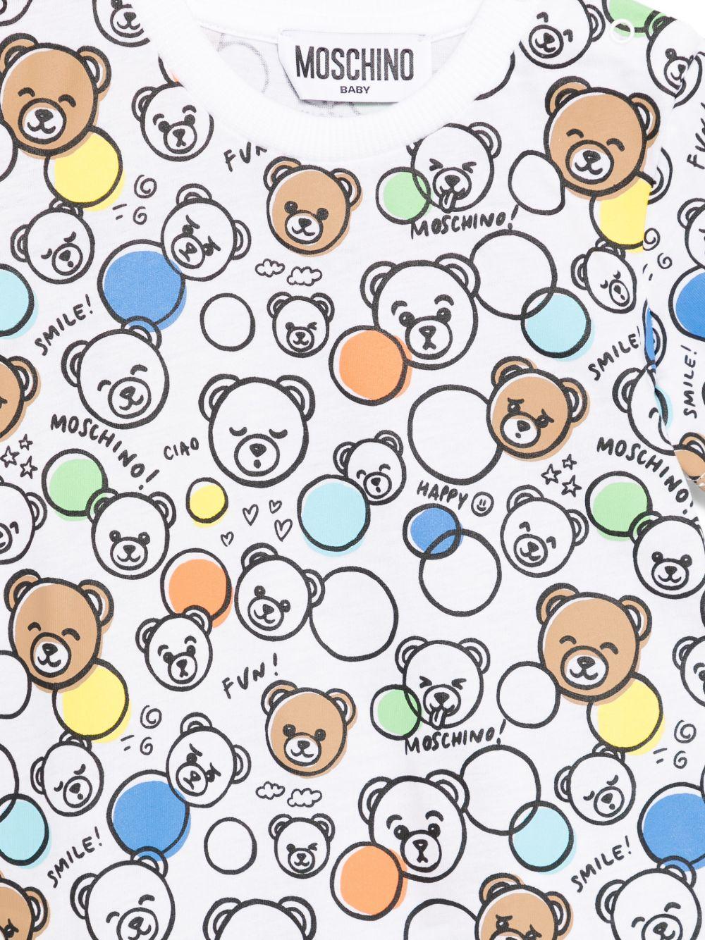 Tutina per neonato Moschino Kids multicolore com stampa grafica all - over - Rubino Kids