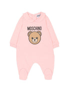 Tutina per neonato Moschino Kids rosa con stampa Teddy Bear - Rubino Kids