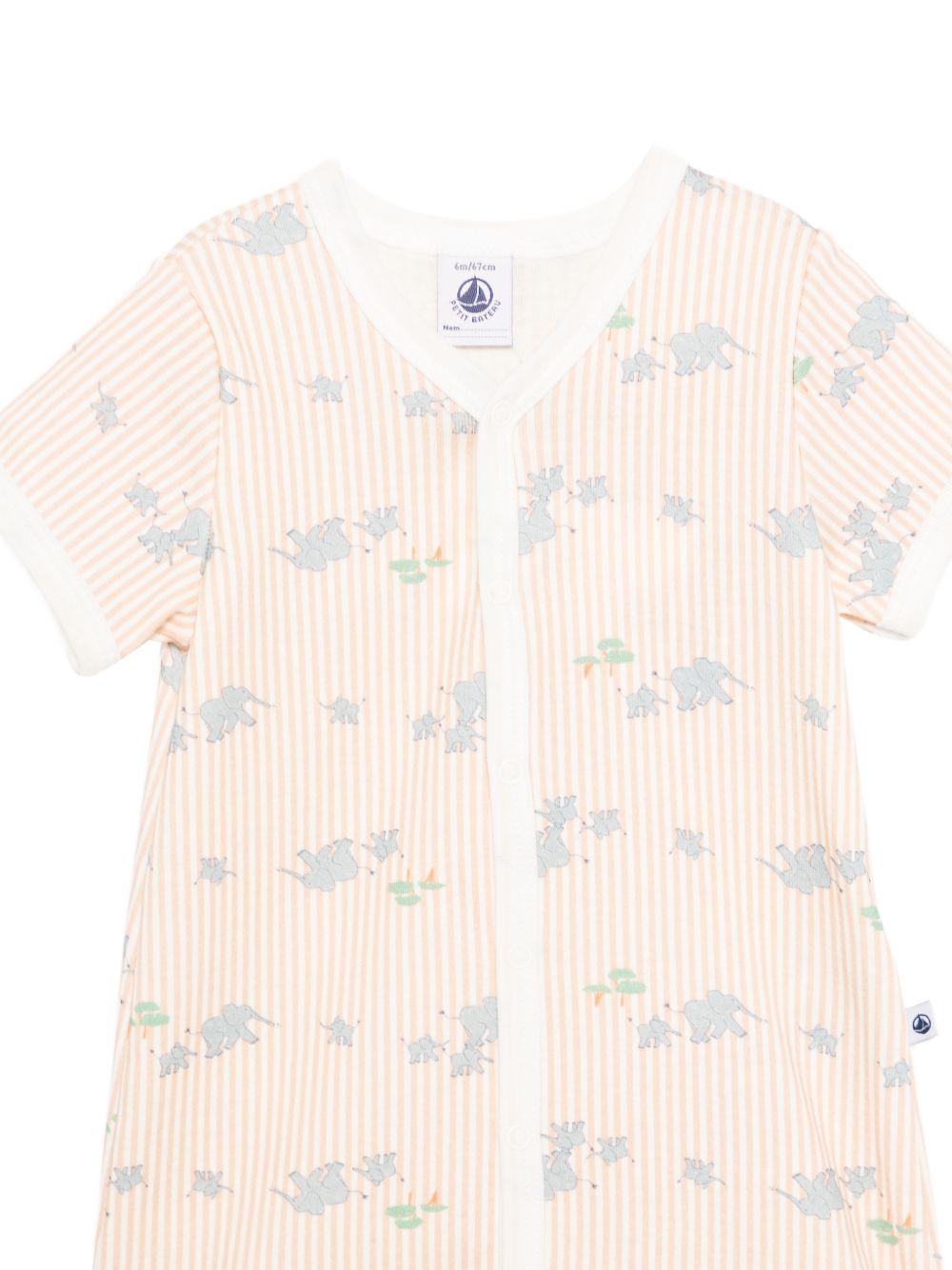 Tutina per neonato Petit Bateau arancione con design a righe verticali - Rubino Kids