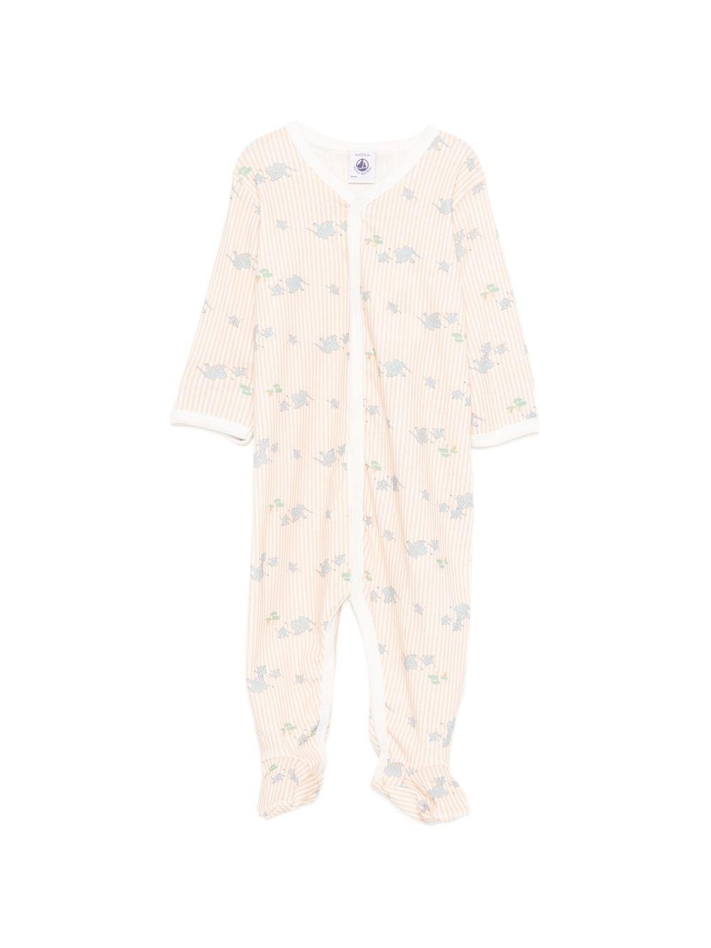 Tutina per neonato Petit Bateau arancione con stampa animali all - over - Rubino Kids