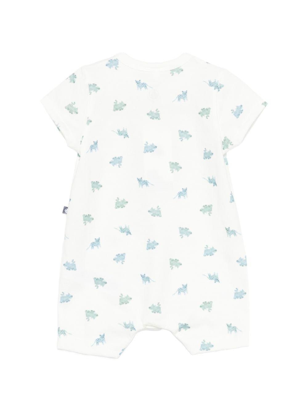 Tutina per neonato Petit Bateau bianco con stampa animali all - over - Rubino Kids