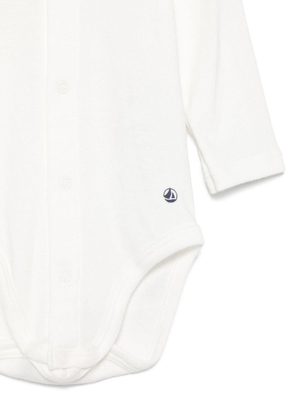 Tutina per neonato Petit Bateau blu con logo ricamato - Rubino Kids