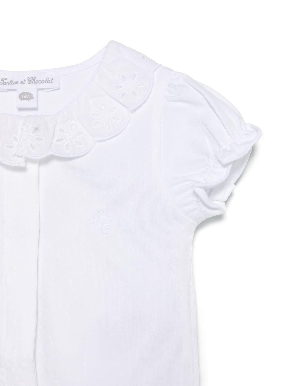 Tutine con ricamo per neonati Tartine & Chocolat bianco con logo - Rubino Kids