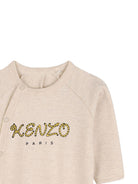 Tutine per neonata Kenzo Kids azzurro e beige con applicazioni logo - Rubino Kids