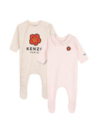 Tutine per neonata Kenzo Kids rosa con applicazioni floreali (set di due) - Rubino Kids