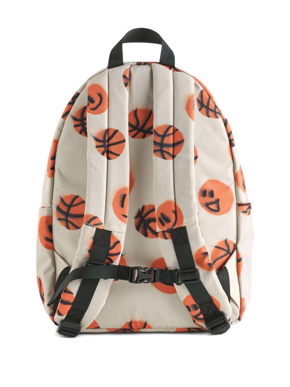 Zaino Mio per bambino Molo écru con stampa basketball - Rubino Kids