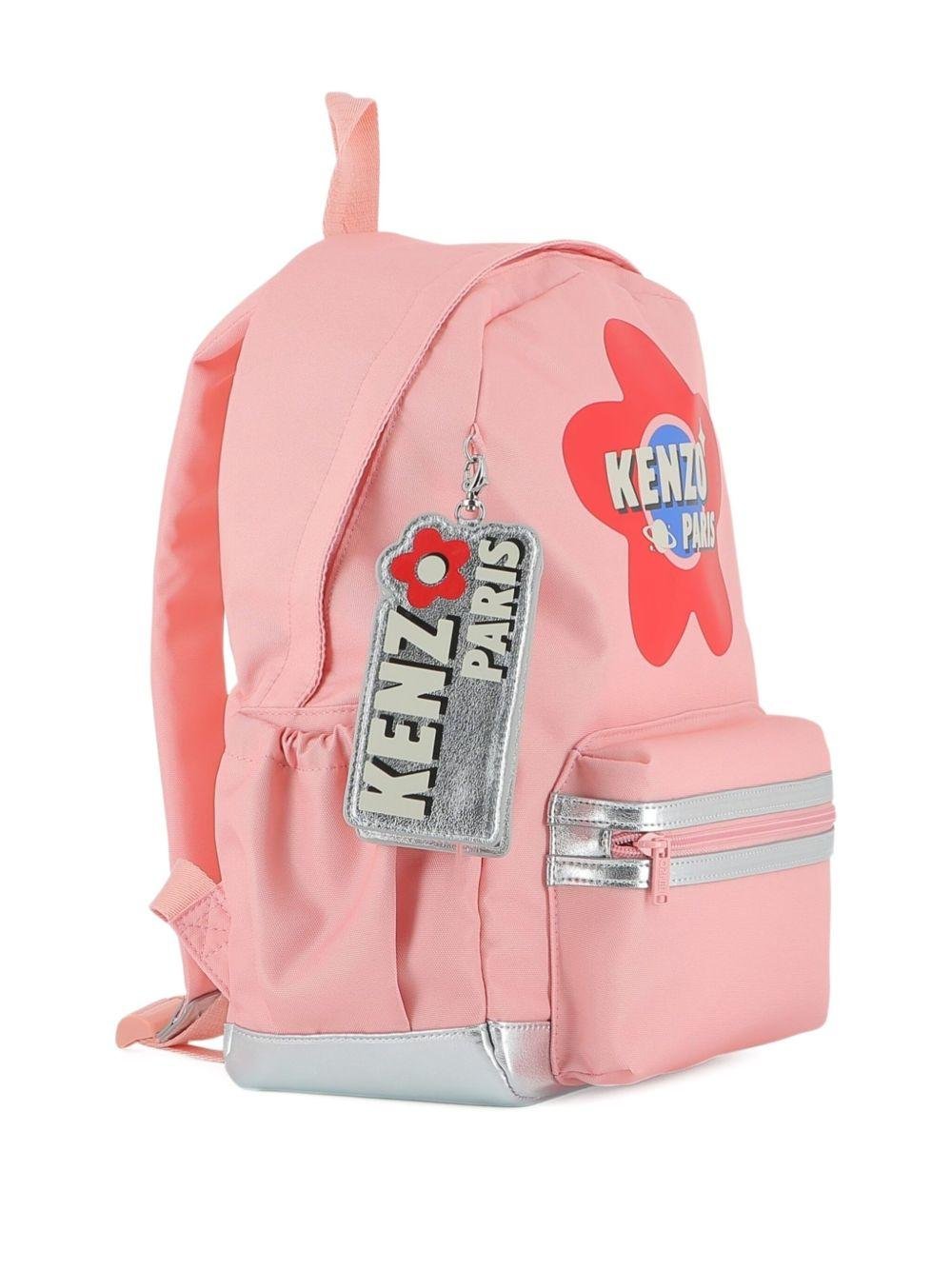 Zaino per bambina Kenzo Kids rosa con motivo a fiori - Rubino Kids