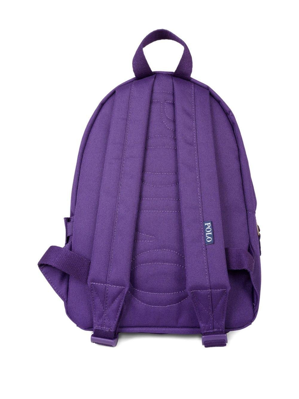 Zaino per bambina Polo Ralph Lauren Kids viola con motivo orso ricamato - Rubino Kids