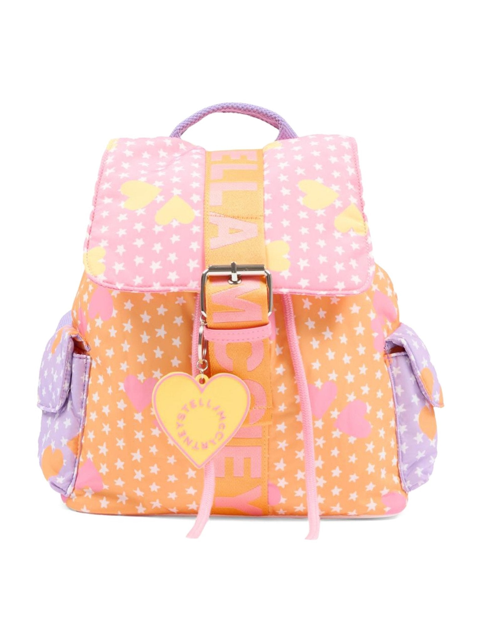 Zaino per bambina Stella McCartney Kids rosa con stampa a stelle all - over - Rubino Kids