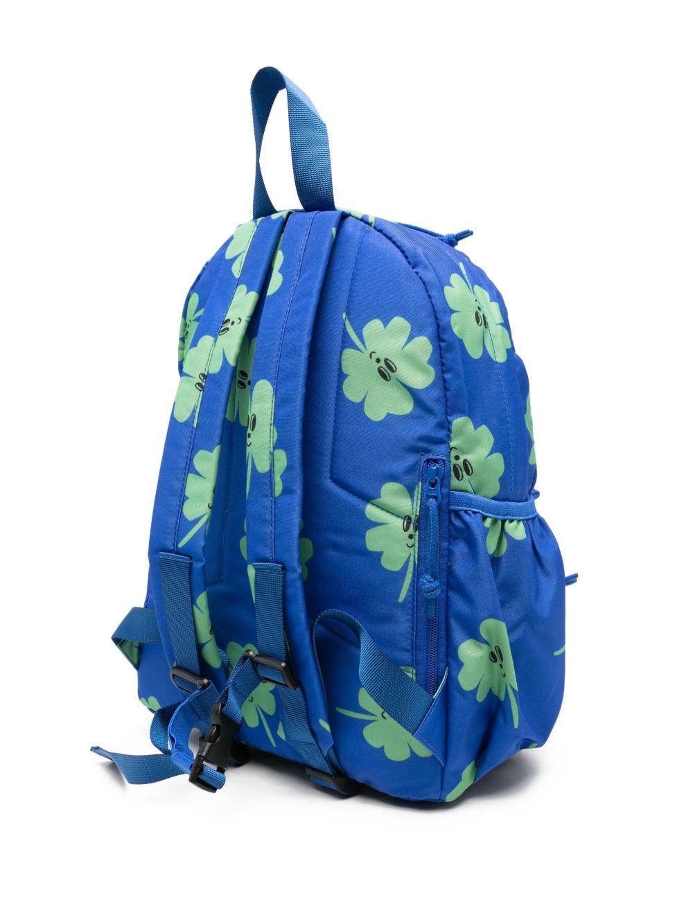 Zaino per bambini Bobo Choses blu con stampa quadrifoglio all - over - Rubino Kids
