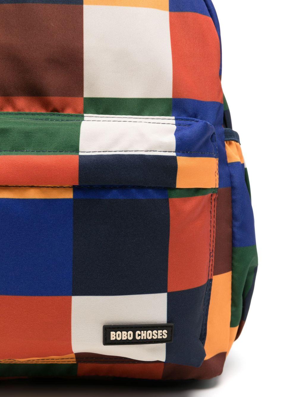 Zaino per bambini Bobo Choses multicolore con motivo a scacchiera - Rubino Kids