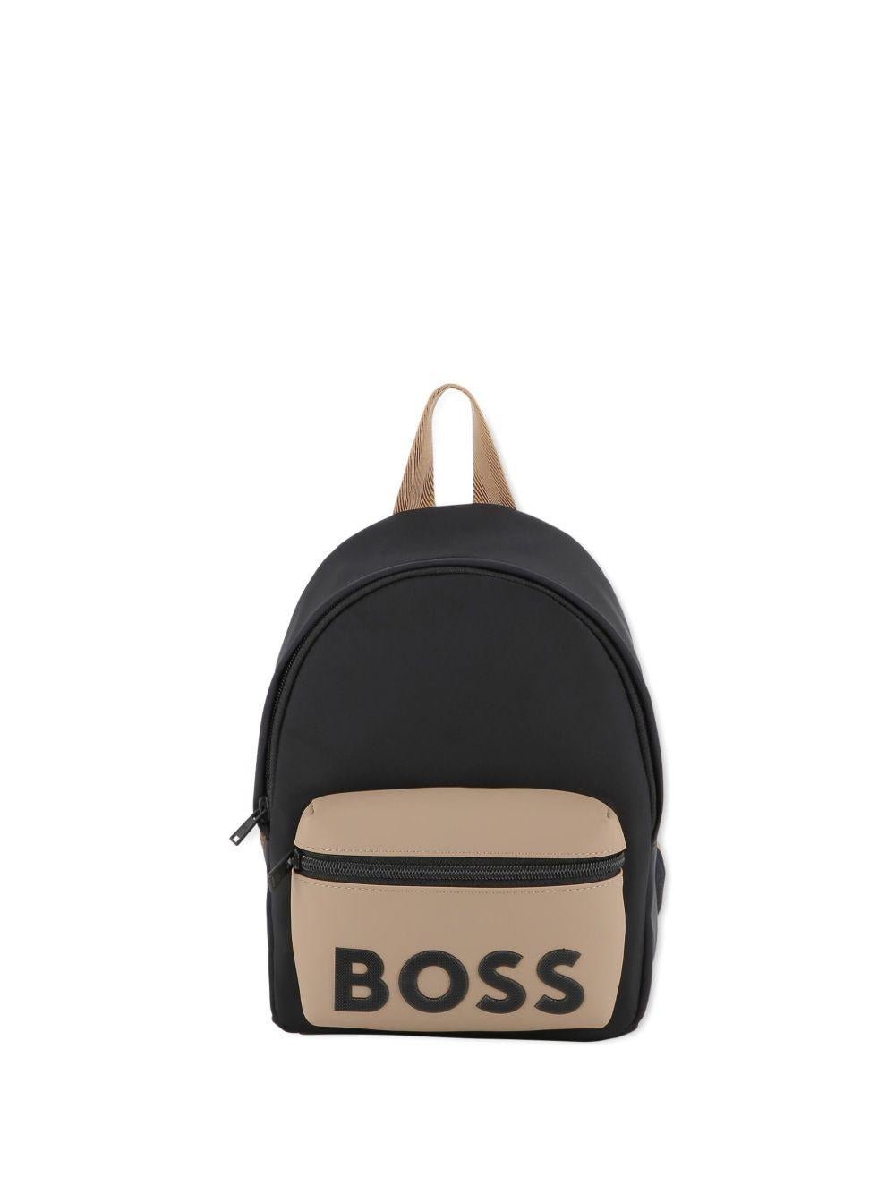 Zaino per bambini Boss Kids nero con chiusura superiore con zip - Rubino Kids