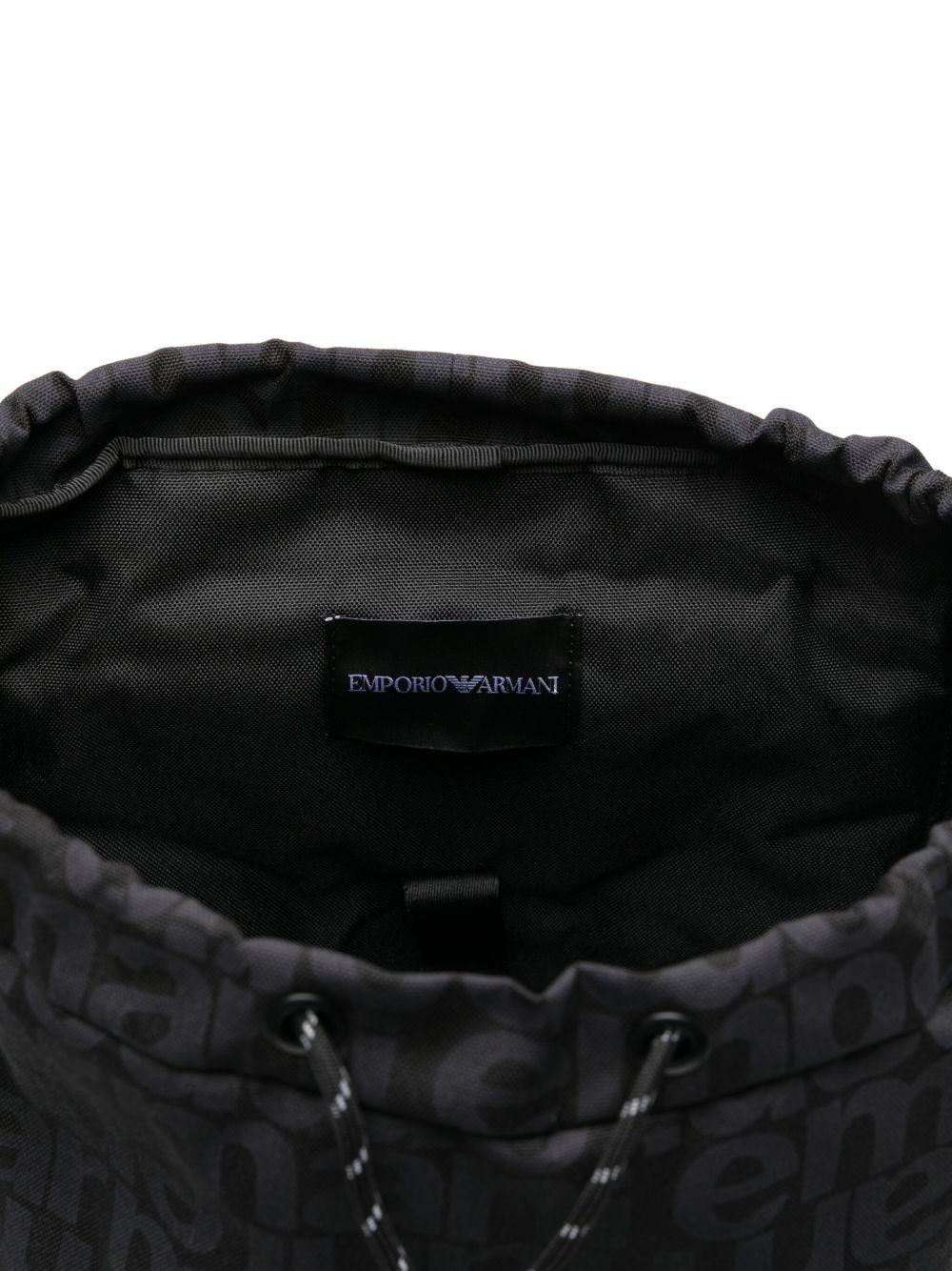 Zaino per bambini Emporio Armani Kids blu con stampa logo all - over - Rubino Kids