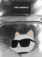 Zaino per bambini Karl Lagerfeld Kids argento con stampa - Rubino Kids