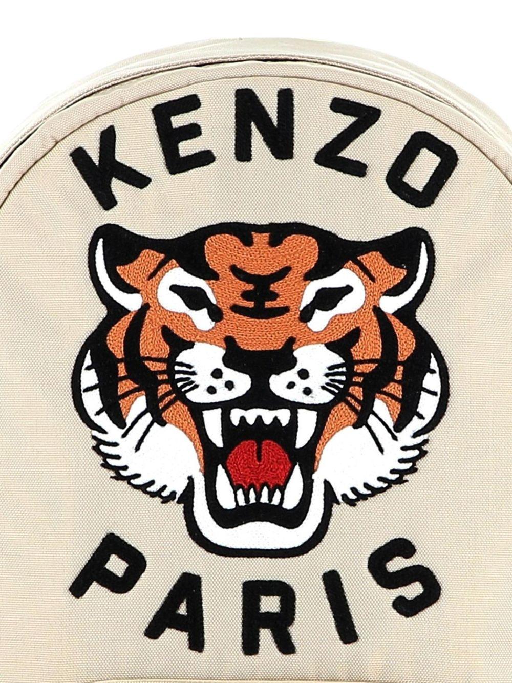 Zaino per bambini Kenzo Kids beige con ricamo con logo - Rubino Kids