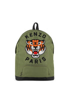 Zaino per bambini Kenzo Kids verde con caratteristico motivo Tigre - Rubino Kids