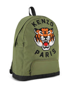 Zaino per bambini Kenzo Kids verde con caratteristico motivo Tigre - Rubino Kids