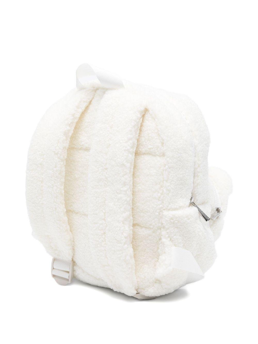 Zaino per bambini Moschino Kids bianco con motivo Teddy Bear - Rubino Kids