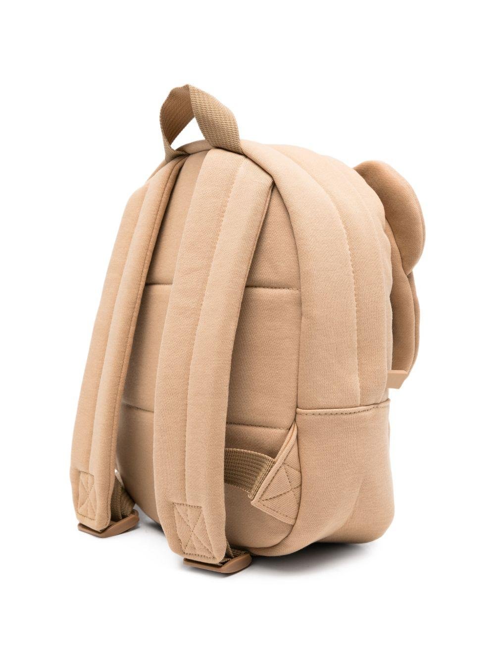 Zaino per bambini Moschino Kids marrone chiaro con applicazione orsetto - Rubino Kids