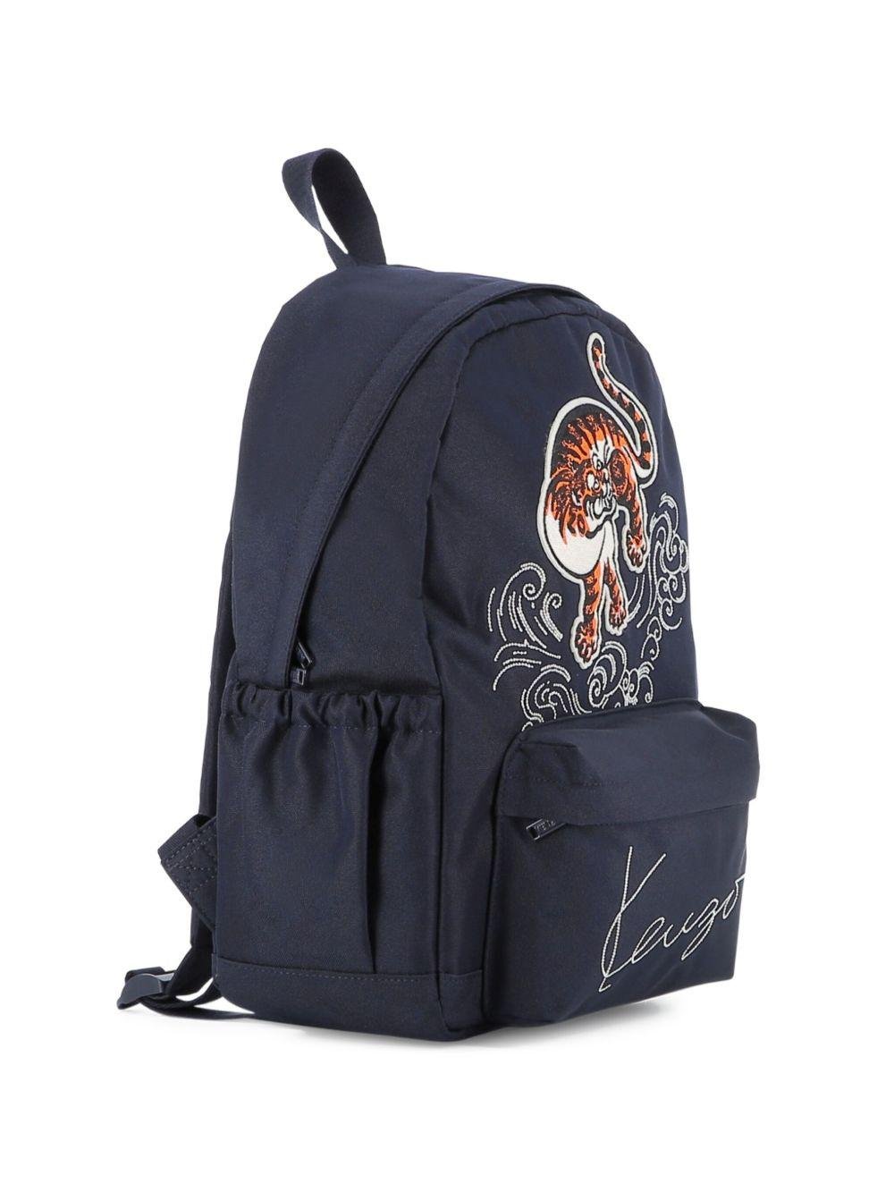 Zaino per bambino Kenzo Kids blu con ricamo Tiger - Rubino Kids