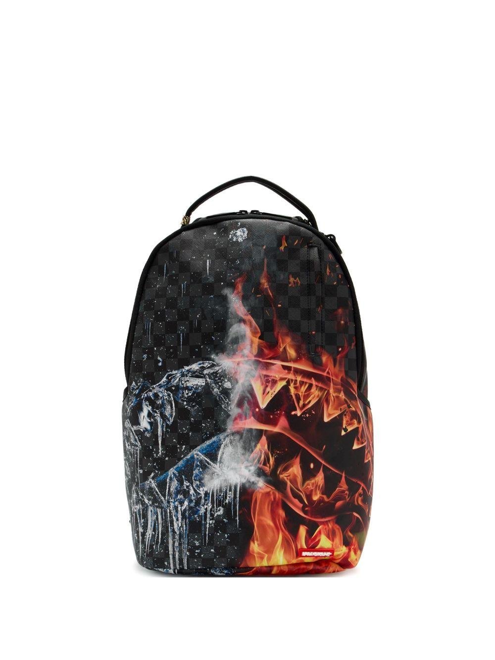 Zaino per bambino Sprayground Kids multicolor con stampa fiamma - Rubino Kids
