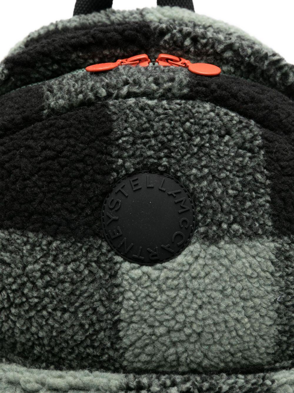 Zaino teddy per bambini Stella McCartney Kids grigio a quadri - Rubino Kids